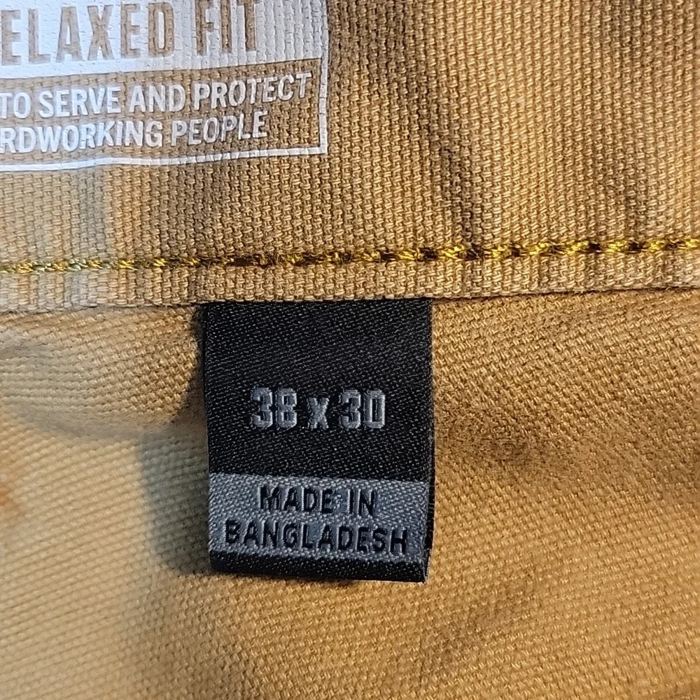 Carhartt Men's Khaki Canvas Flex Relaxed Fit Jeans‎ 38/30
